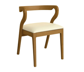 FRANKY Καρέκλα Τραπεζαρίας, Απόχρωση Φυσικό, Pu Εκρού