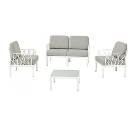 Garda II PP set 4τμχ ΓΚΡΙ Kαναπές:140x75x78(64)cm Πολυθρόνα:71,5x75x78(64)cm Τραπεζάκι:67,5x67,5x32cm