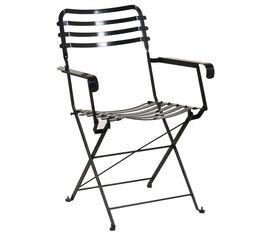 Αγαλβάνιστη Πτυσσόμενη Μεταλλική Καρέκλα Ζαππείου Με Πριτσίνια 43x57x83cm