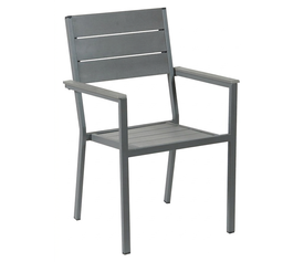 Στοιβαζόμενη Πολυθρόνα Αλουμινίου Με Γκρί Pollywood