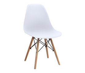 Καρέκλα τραπεζαρίας Nova PP λευκό - ξύλινο φυσικό πόδι 46x51x80εκ.