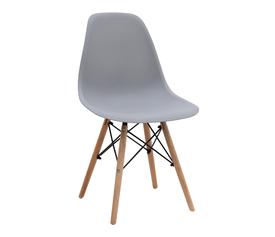 Καρέκλα τραπεζαρίας Nova PP γκρι - ξύλινο φυσικό πόδι 46x51x80εκ.