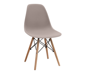 Καρέκλα τραπεζαρίας Nova PP cappuccino - ξύλινο φυσικό πόδι 46x51x80εκ.