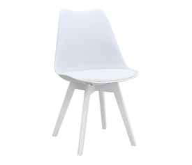 Καρέκλα τραπεζαρίας Viva PP - PU λευκό - ξύλινο λευκό πόδι 48,5x54x80εκ.