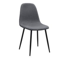 Καρέκλα τραπεζαρίας Iris γκρι ύφασμα - μεταλλικό μαύρο πόδι 43x50x85εκ.