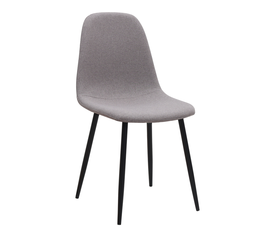 Καρέκλα τραπεζαρίας Iris μπεζ ύφασμα - μεταλλικό μαύρο πόδι 43x50x85εκ.