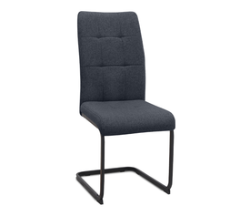 Καρέκλα τραπεζαρίας Laura ανθρακί ύφασμα - μεταλλική μαύρη βάση 42x58x98εκ.