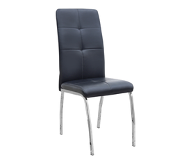 Καρέκλα τραπεζαρίας Alma μαύρο PU - μεταλλικό πόδι χρωμίου 42x53x97εκ.