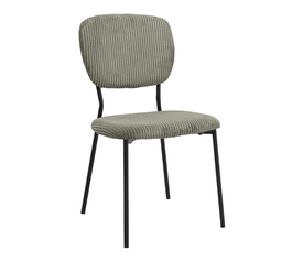 Καρέκλα τραπεζαρίας Kevin λαδί ύφασμα - μεταλλικό μαύρο πόδι 48x51x87εκ.
