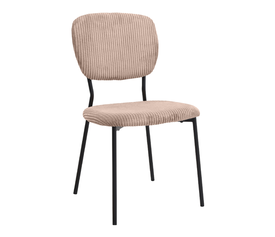 Καρέκλα τραπεζαρίας Kevin μόκα ύφασμα - μεταλλικό μαύρο πόδι 48x51x87εκ.