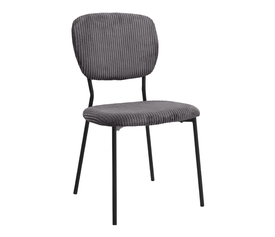 Καρέκλα τραπεζαρίας Kevin γκρι ύφασμα - μεταλλικό μαύρο πόδι 48x51x87εκ.