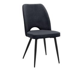 Καρέκλα τραπεζαρίας Christy ανθρακί ύφασμα - μεταλλικό μαύρο πόδι 47x59x90εκ.