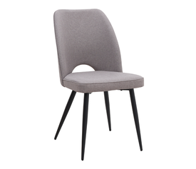 Καρέκλα τραπεζαρίας Christy μπεζ ύφασμα - μεταλλικό μαύρο πόδι 47x59x90εκ.