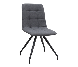 Καρέκλα τραπεζαρίας Bianca γκρι ύφασμα - μεταλλικό μαύρο πόδι 43x56x84εκ.
