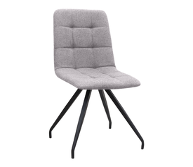 Καρέκλα τραπεζαρίας Bianca μπεζ ύφασμα - μεταλλικό μαύρο πόδι 43x56x84εκ.