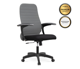 Καρέκλα γραφείου Melani με διπλό ύφασμα Mesh χρώμα γκρι - μαύρο 66,5x70x102/112εκ.