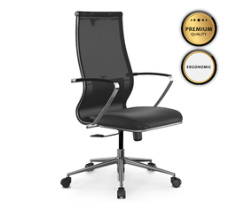 Καρέκλα γραφείου B2-163K εργονομική με ύφασμα Mesh και τεχνόδερμα χρώμα μαύρο 58x70x103/117εκ.