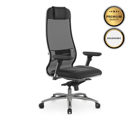 Καρέκλα γραφείου Samurai L1-2D εργονομική με ύφασμα TS Mesh και τεχνόδερμα χρώμα μαύρο 69x70x122/130εκ.