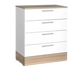 Συρταριέρα Base χρώμα oak - λευκό 72x40x88εκ.