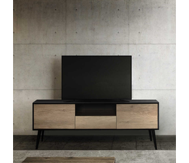 Έπιπλο τηλεόρασης Style χρώμα μαύρο - tori 160x41x58εκ.