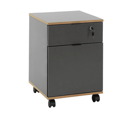 Συρταριέρα γραφείου Rio τροχήλατη χρώμα ανθρακί 41x45x61εκ.