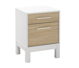 Κομοδίνο London χρώμα λευκό - oak 45x41x60εκ.