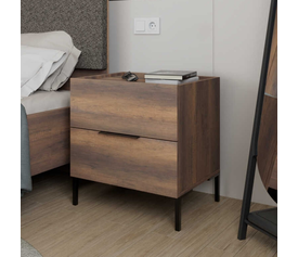 Κομοδίνο Oryana χρώμα καρυδί 55x44x59εκ.