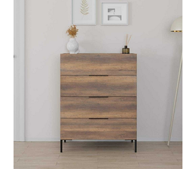 Συρταριέρα Oryana χρώμα καρυδί 80x44x104εκ.