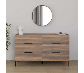 Συρταριέρα Oryana χρώμα καρυδί 140x44x81εκ.