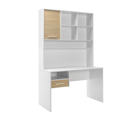 Γραφείο εργασίας London χρώμα λευκό - oak 120x60x196εκ.