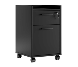 Συρταριέρα γραφείου Gamer τροχήλατη με κλειδαριά χρώμα μαύρο 40x40x56εκ.