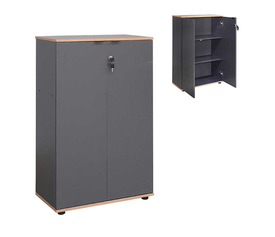 Ντουλάπι γραφείου Rio με κλειδαριά χρώμα ανθρακί 72x34x109εκ.