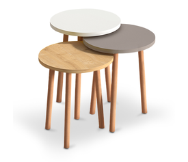 Βοηθητικά τραπεζάκια Roma χρώμα λευκό - cappuccino - oak