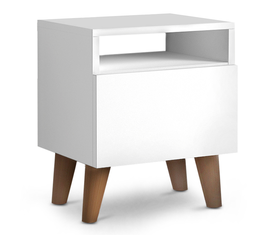 Κομοδίνο Luce χρώμα λευκό 40x30x47,6εκ.