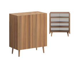 Παπουτσοθήκη Luce 12 ζευγών χρώμα καρυδί 70x35x85εκ.