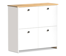 Παπουτσοθήκη Cube 16 ζευγών χρώμα λευκό - oak 92x31x92εκ.