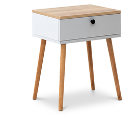 Κομοδίνο Pauline χρώμα pine - λευκό 45x35x61εκ.