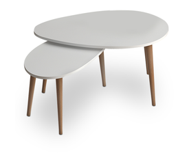 Σετ τραπεζάκια σαλονιού Spline 2 τμχ. χρώμα λευκό 80x40x46εκ.