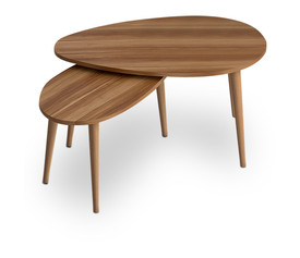 Σετ τραπεζάκια σαλονιού Spline 2 τμχ. χρώμα καρυδί 80x40x46εκ.