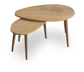 Σετ τραπεζάκια σαλονιού Spline 2 τμχ. χρώμα oak 80x40x46εκ.