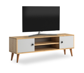 Έπιπλο τηλεόρασης Parma χρώμα white - oak 120x30x40εκ.