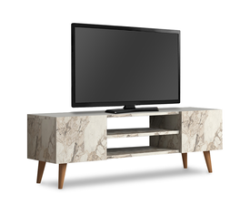 Έπιπλο τηλεόρασης Etna χρώμα μπεζ εφέ μαρμάρου 120x30x40εκ.