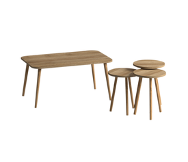 Τραπεζάκι σαλονιού σετ 4 τμχ Soul χρώμα oak 90x55x43εκ.