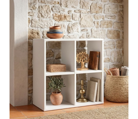 Βιβλιοθήκη Cube χρώμα λευκό 60x30x60εκ.