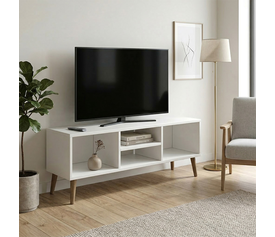 Έπιπλο τηλεόρασης Loren χρώμα λευκό 120x30x40εκ.