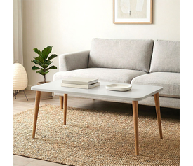 Τραπεζάκι σαλονιού Plane χρώμα λευκό 90x55x41εκ.