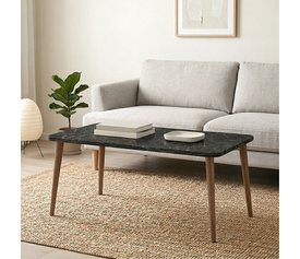 Τραπεζάκι σαλονιού Plane χρώμα μαύρο εφέ μαρμάρου 90x55x41εκ.