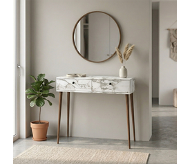 Κονσόλα Alis χρώμα λευκό εφέ μαρμάρου 110x29x88εκ.