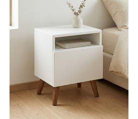 Κομοδίνο Sole χρώμα λευκό 40x30x47,6εκ.