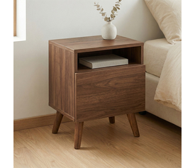 Κομοδίνο Sole χρώμα καρυδί 40x30x47,6εκ.